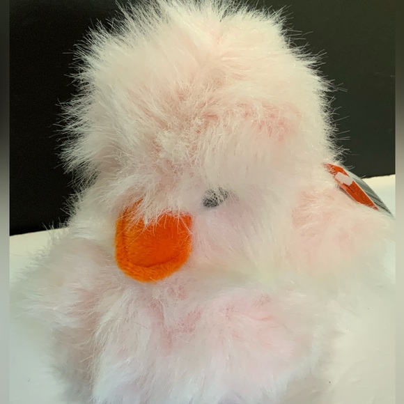 Embrace Other - Plush Duck Pink and White Embrace Fluffy 10 in Long Stuffed Animal NOS